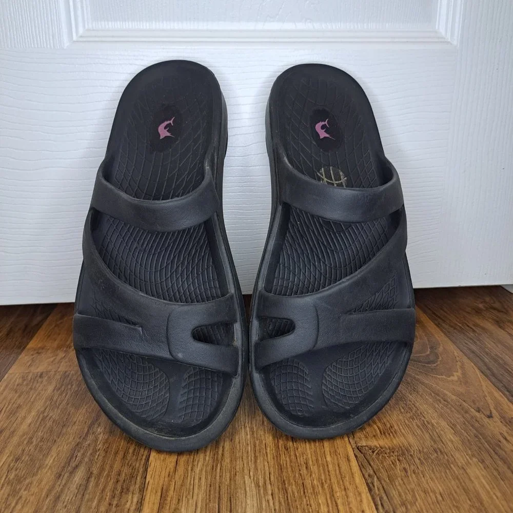 Reel Legends Black Slip-On Comfort Sandals Size 9 - Picture 3 of 7